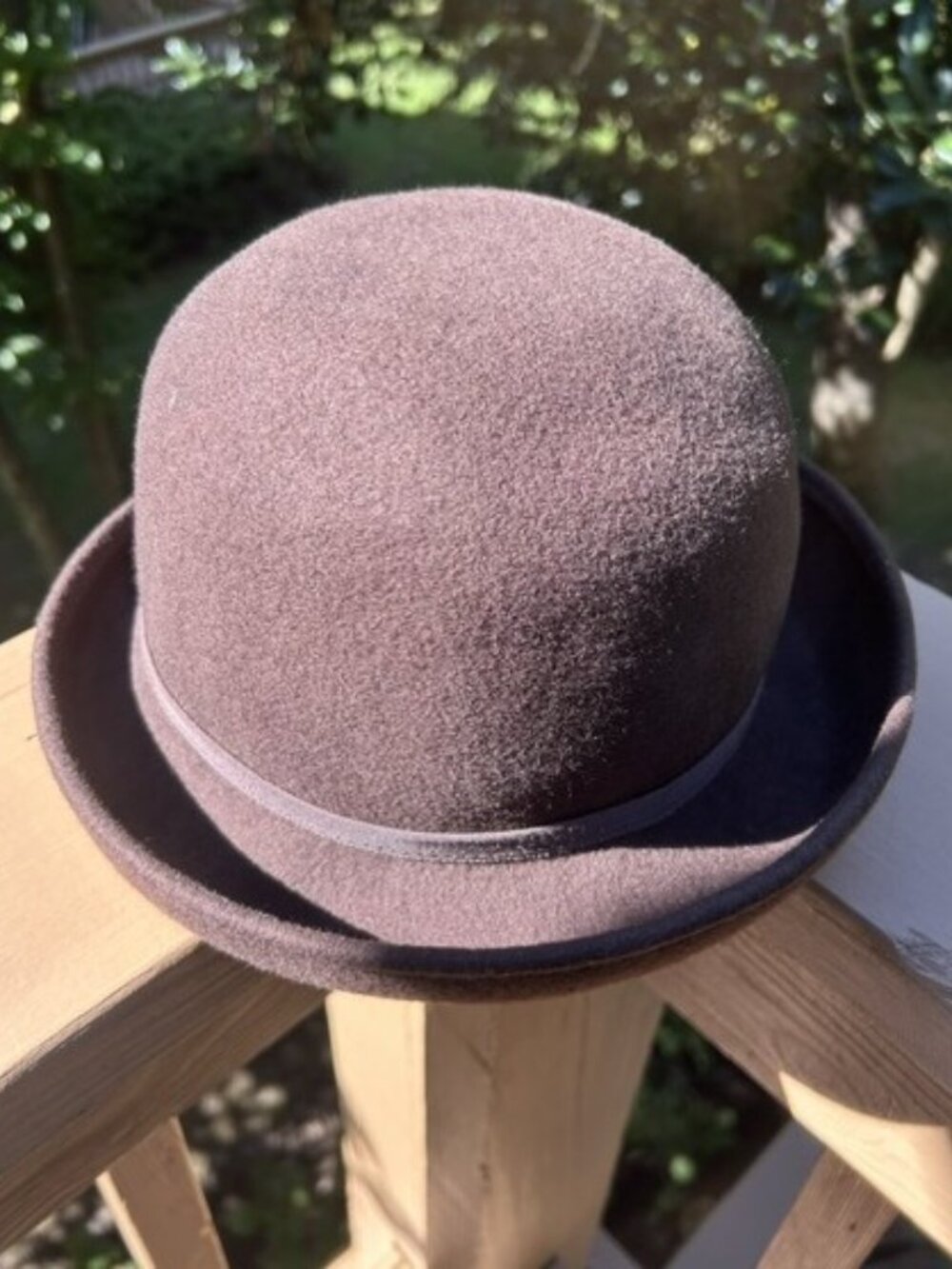 ERIC JAVITS Brown wool Felt Bowler HAT